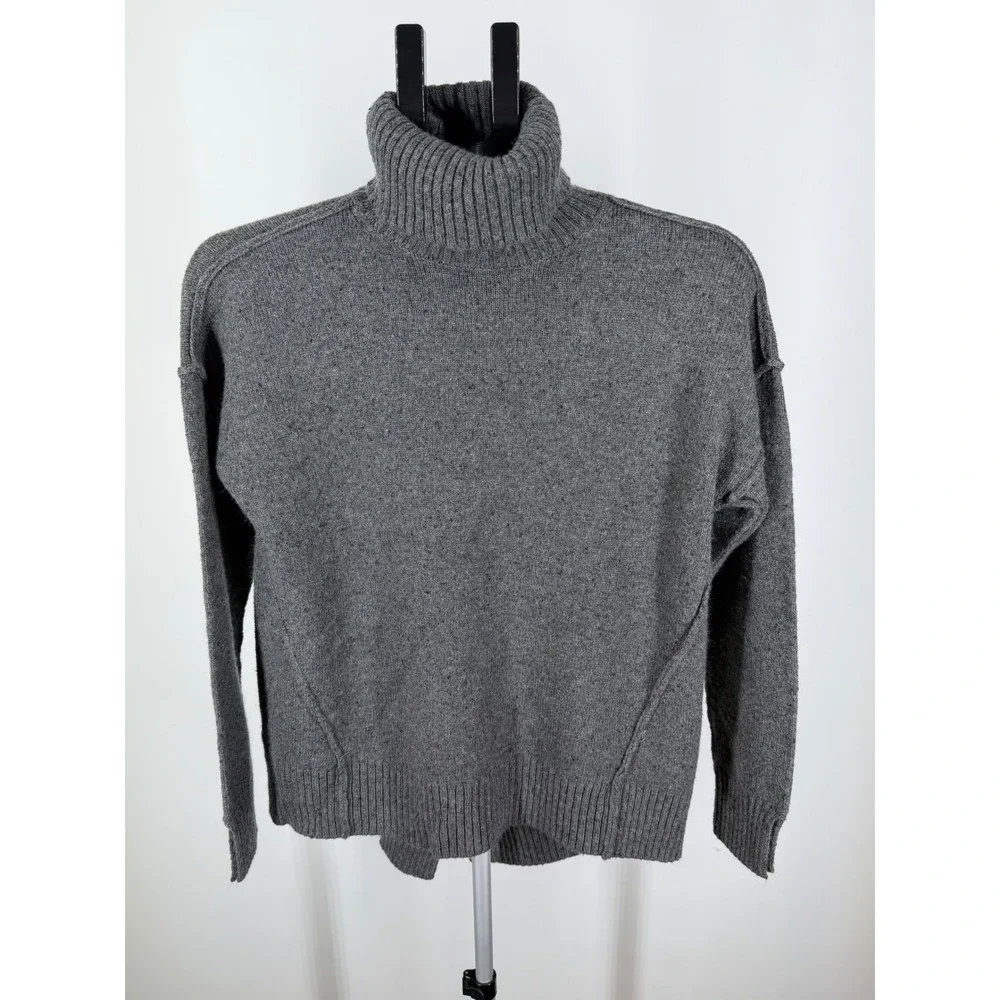 Michael Kors Womens Gray Turtleneck Sweater Wool Blend Split Hem Size Small